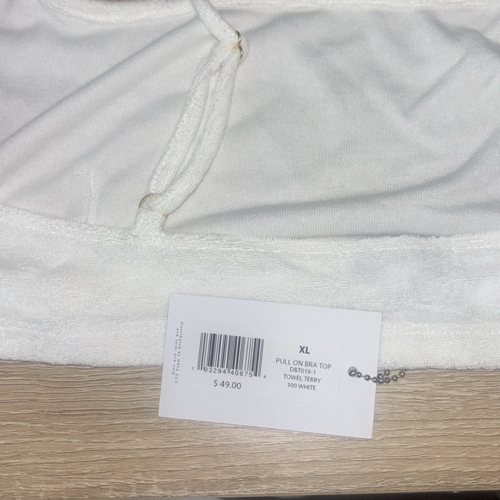 NWT WeWoreWhat Pull On Towel Terry Bra Top White Size XL - Picture 4 of 4